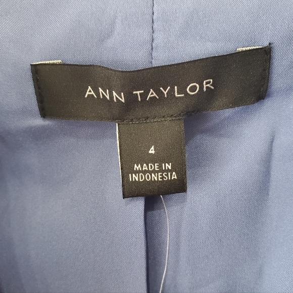 Ann Taylor Cutaway Blazer in Cross Weave Blue Size 4 NWT - Picture 7 of 15